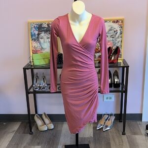 Chic Mauve Long Sleeve Dress